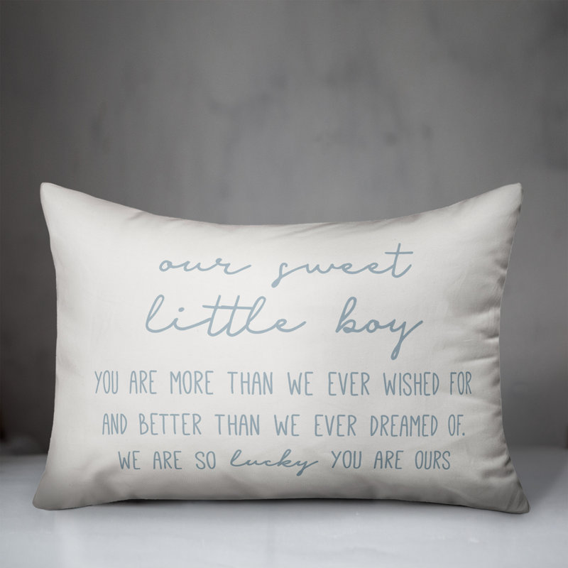 Housse de coussin rectangulaire et insert Our Sweet Little Boy