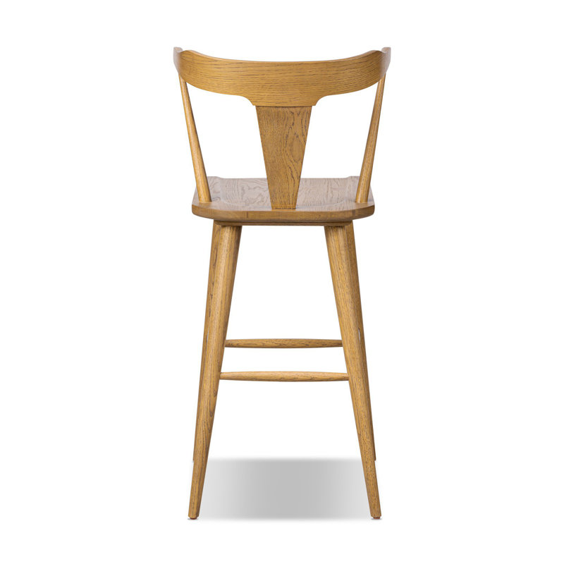 Garth Solid Wood Bar Stool, Sandy Oak, Bar Stool (29" Seat Height)