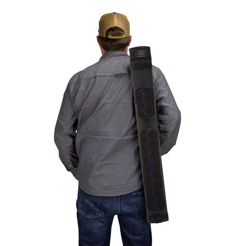 14" Pool Cue Case, Black/Purple