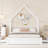 Wood Queen Size House Platform Bed With Guardrail And 2 Drawers-932617276