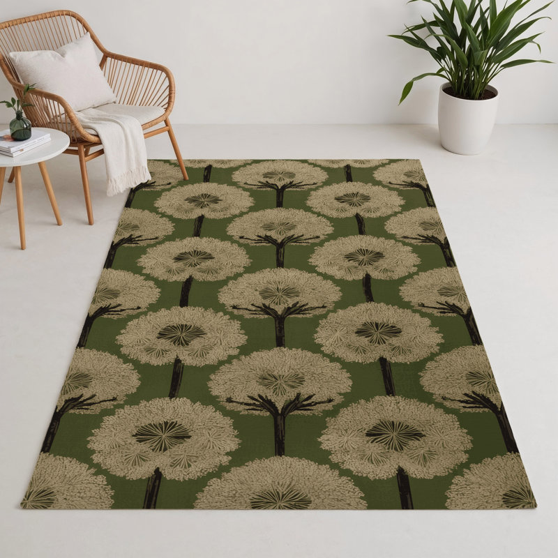 Tapis d'intérieur et d'extérieur brun Botanical, Rectangle 9 pi x 12 pi