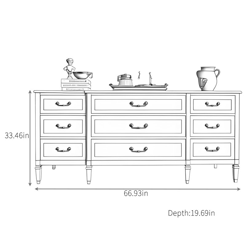 Large-Capacity Multi-drawer Sideboard