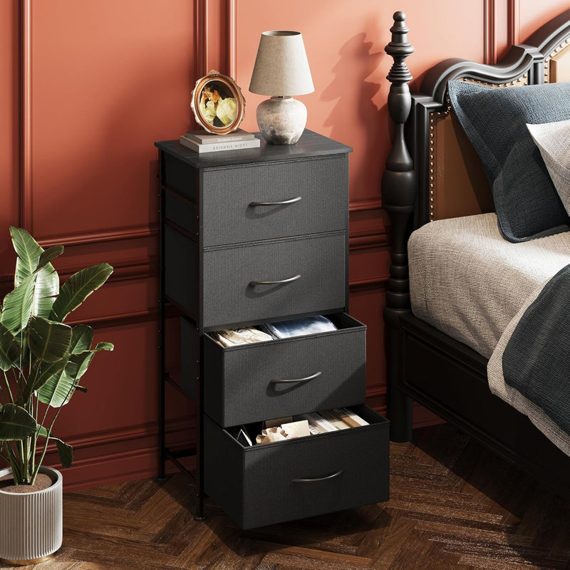 Dearbhaile 38.7" H - Dresser For Bedroom With 4 Drawers, Chest Of Drawers For Bedroom and Living room, Black
