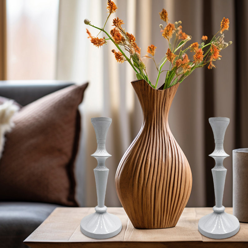 8'' H Aluminum Tabletop Taper Candlestick, White