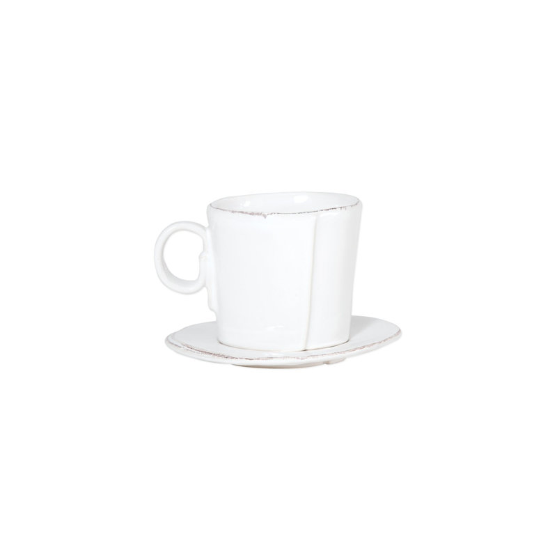 Lastra Handmade Stoneware Cappuccino Cup, White