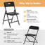 Folding Chairs, 330lbs Capacity, Heavy-Duty Commercial Stackable Plastic Foldable Chairs for Indoor, Outdoor (Black, 20 Pack)-32214254