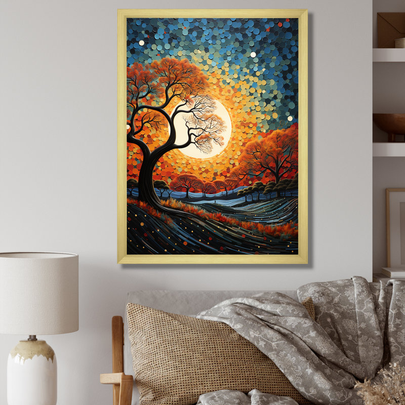 " Spiritual Embrace Baobab Tree I ", Gold Single Picture Framed, 40" H x 30" W