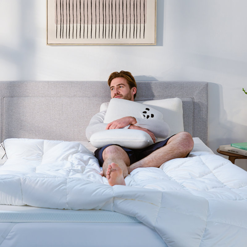 Panda Memory Foam Bamboo Pillow - Orthopaedic Support for Neck and Shoulders with Removable Cover, Hypoallergenic & Breathable