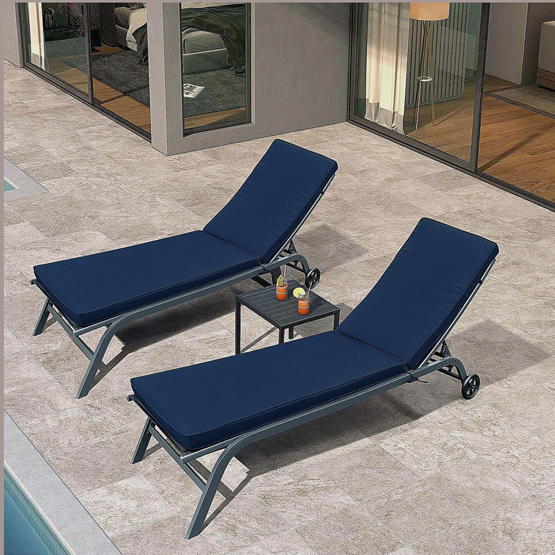 Ensemble de 2 coussins de chaise longue pour l'extérieur