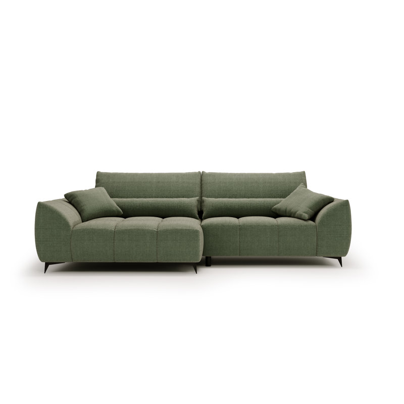 3 Seater Corner Sofa, Olive, Left Hand Facing