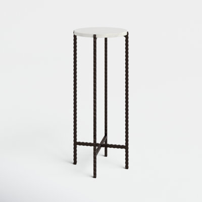 Lia 9" Genuine Marble End Table