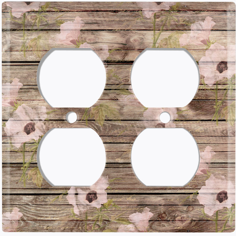 Patterned 2 - Gang Duplex Outlet Standard Wall Plate