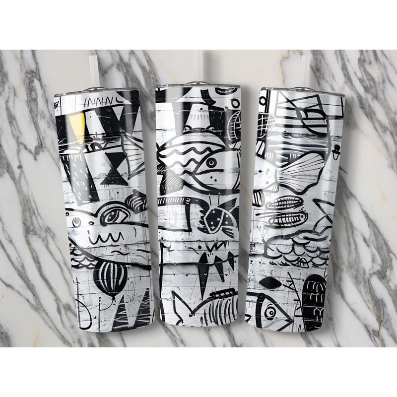 Choose Handmade Tumblers 591ml Vacuum Insulated Stainless Steel (18/8) Travel Tumbler with Straw