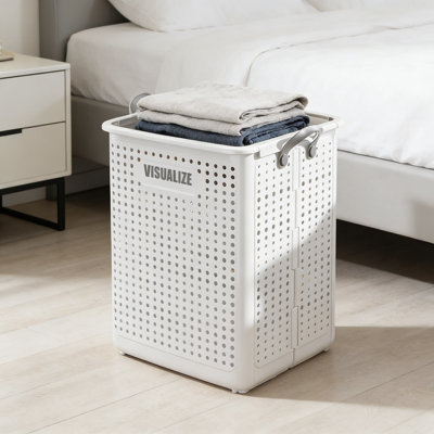 Retro Folding Dirty Clothes Basket Household Plastic Large Laundry Basket Toy Storage Bathroom Dirty Clothes Storage Basket