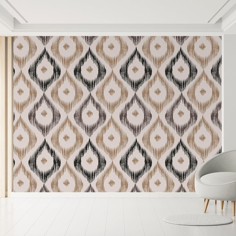 Palette neutre géométrique à motif géométrique, L 96 po x l 120 po