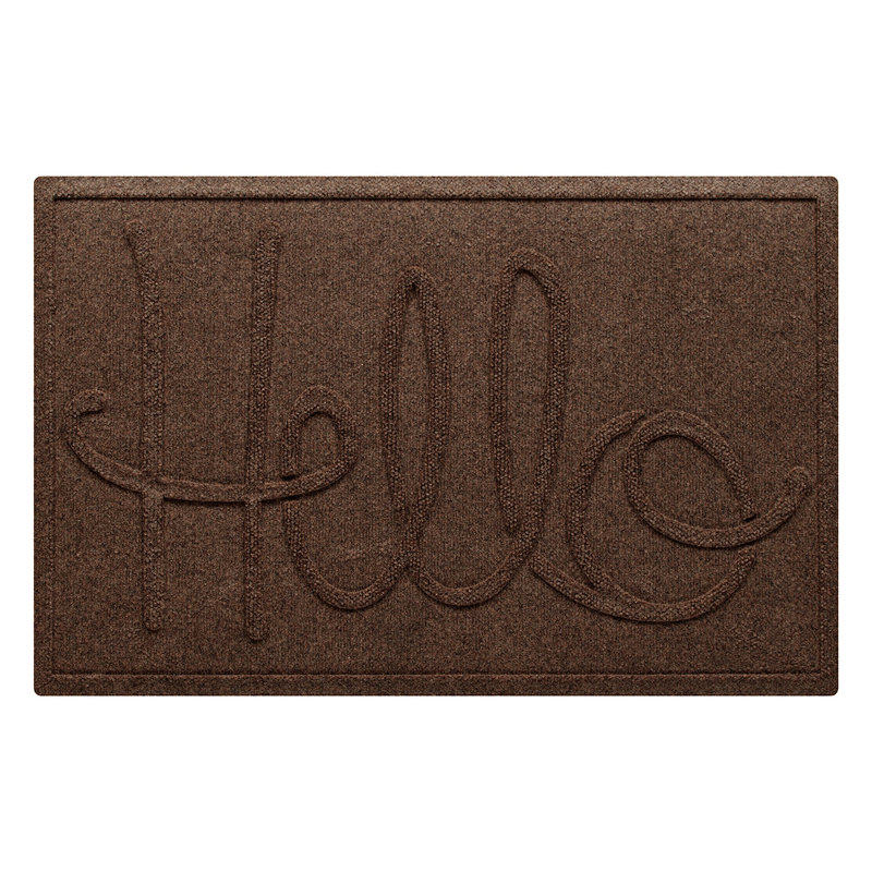 Tapis d'entrée pour l'extérieur WaterHog® Hello 23 po x 35 po, Brun foncé
