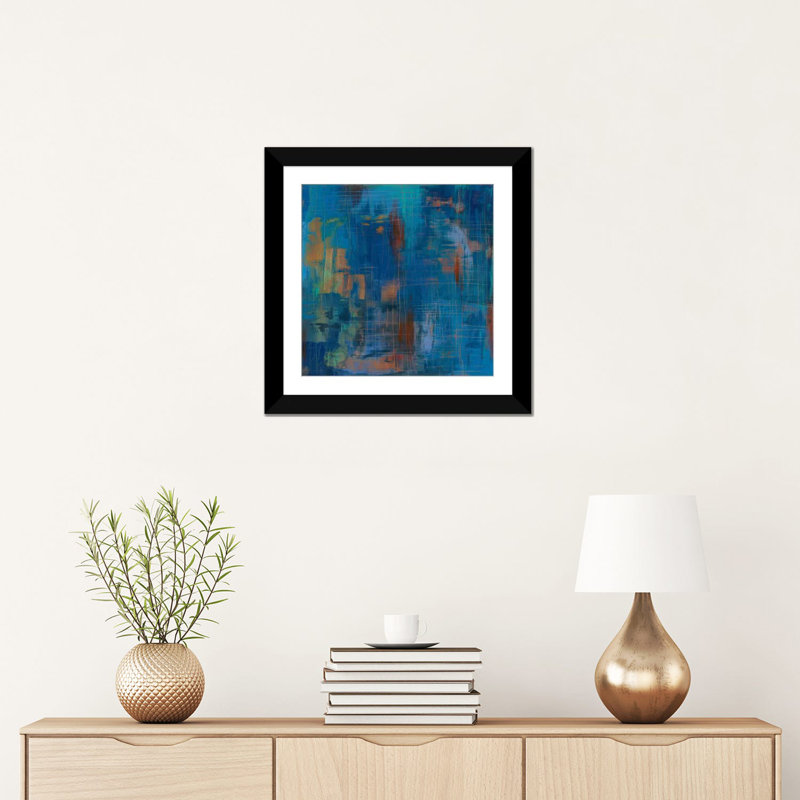 "northern lights" , reproduction d’art sur toile tendue, H 16 po x l 16 po x P 1 po, Papier d'art encadré noir, Blanc