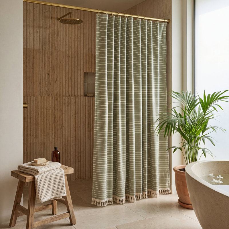 Rideau de douche Cloud, 72 po x 72 po, Vert sauge