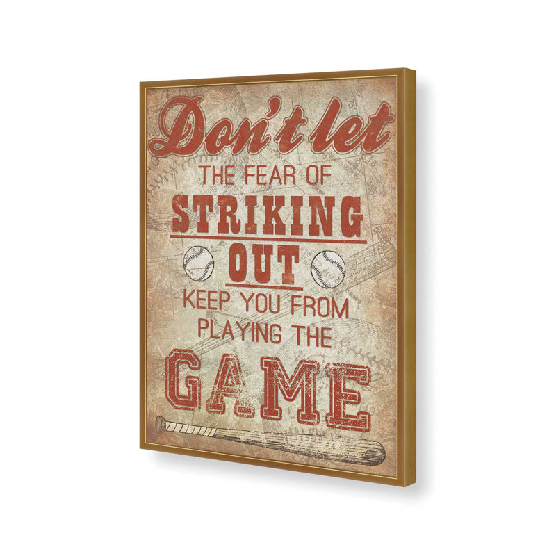 «Striking Out» par Masey St. Studios, reproduction d'art, L 36 x H 48, Impression encadrée, Doré