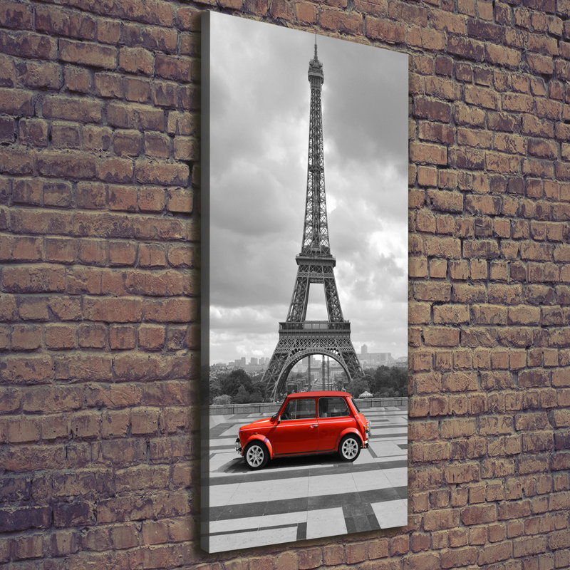Eiffel Tower Auto - Wrapped Canvas Print