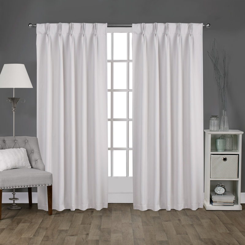 Sateen Room Darkening Curtain Pair, Vanilla, 26" W x 84" L