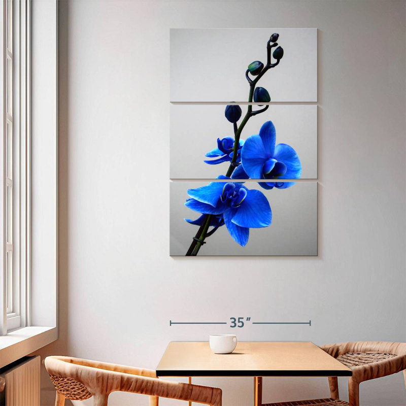 Harnek Blossoming Blue Orchid, 65" H x 42" W