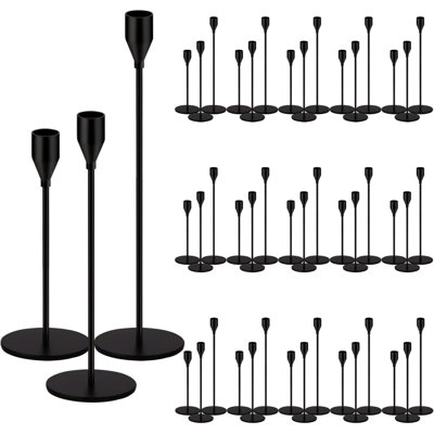 48 Pack Tall Metal Taper Candle Holders