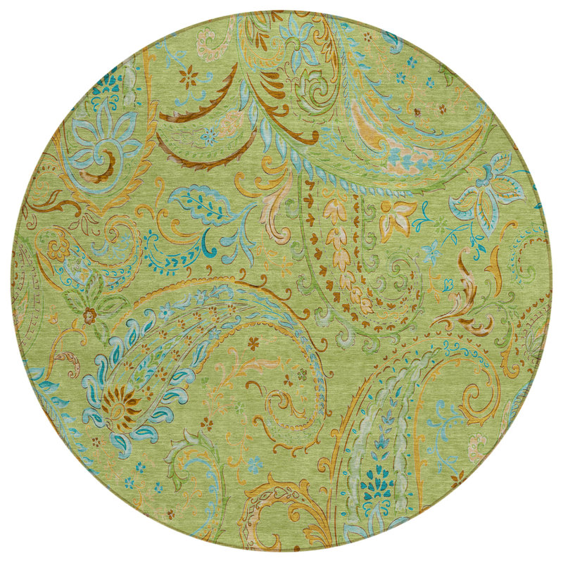 Tapis d'intérieur rond antidérapant lavable 8 po