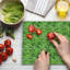 Planche à découper Ambesonne Tea Party grande taille Tea Time Daisy Blooms vert lime vert foncé