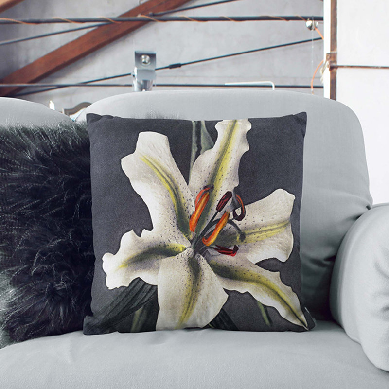 Floral Square Throw Cushion, 40cm H x 40cm W x 15cm D