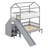 House-Shaped  Bunk Bed with Slide and Storage Staircase-1931042020