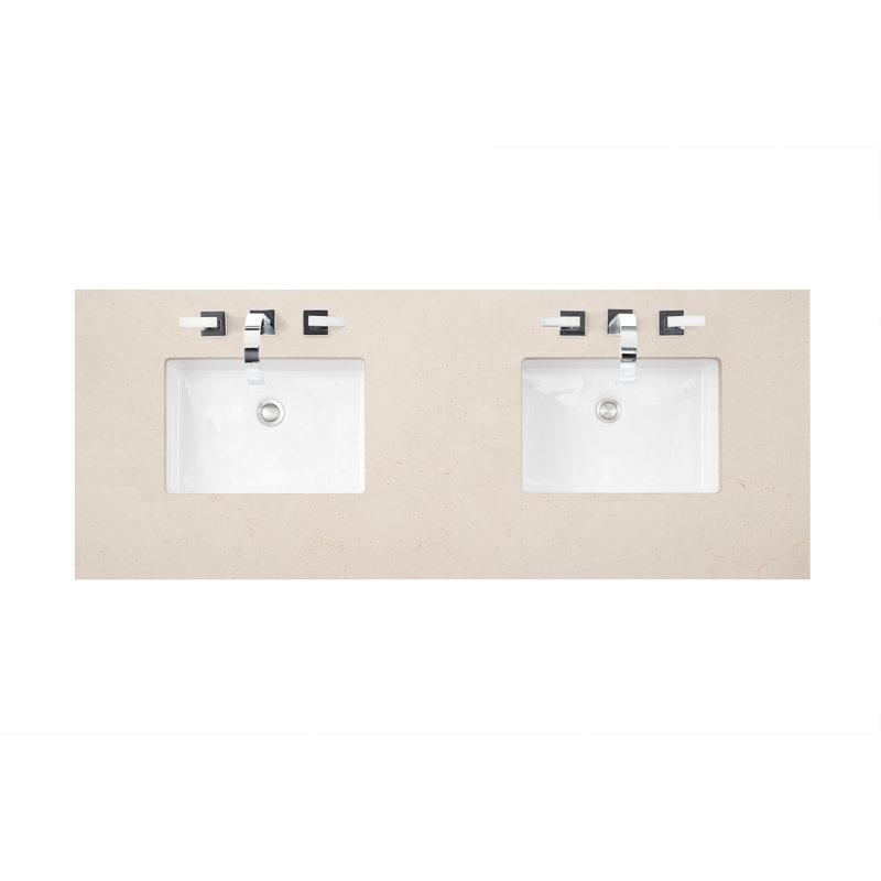 Brittany 60'' W Double Vanity, Carrara White, Saddle Brown, 8" Widespread