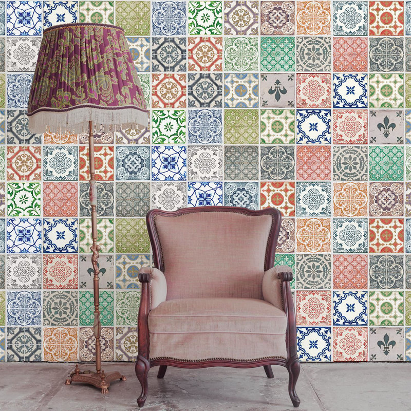 Vintage Porcelain Tiles Wall Stickers Mix 20cm x 20cm