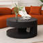 Table basse ronde à rayures verticales et rangement parfait pour les salons et les chambres modernes-159395256