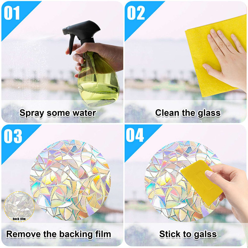 20 Pieces Static Window Clings Anti-Collision Reminder Window Decals Prismatic Glass Door Window Stickers