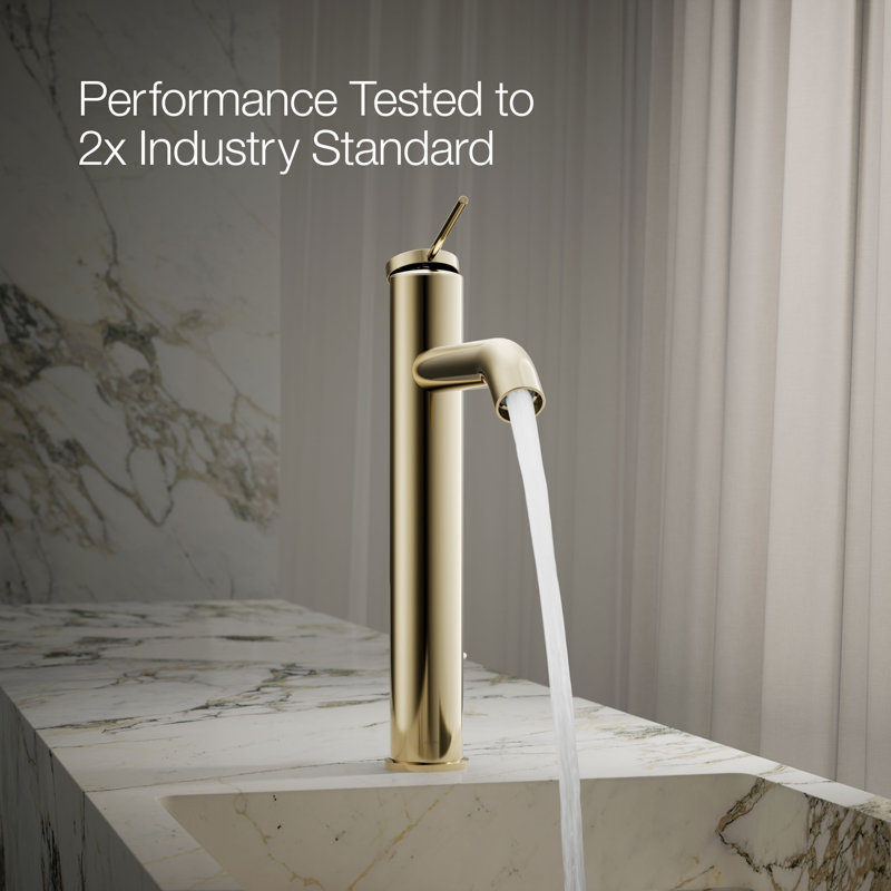 Components Single-Handle Bathroom Sink Faucet, Vibrant French Gold