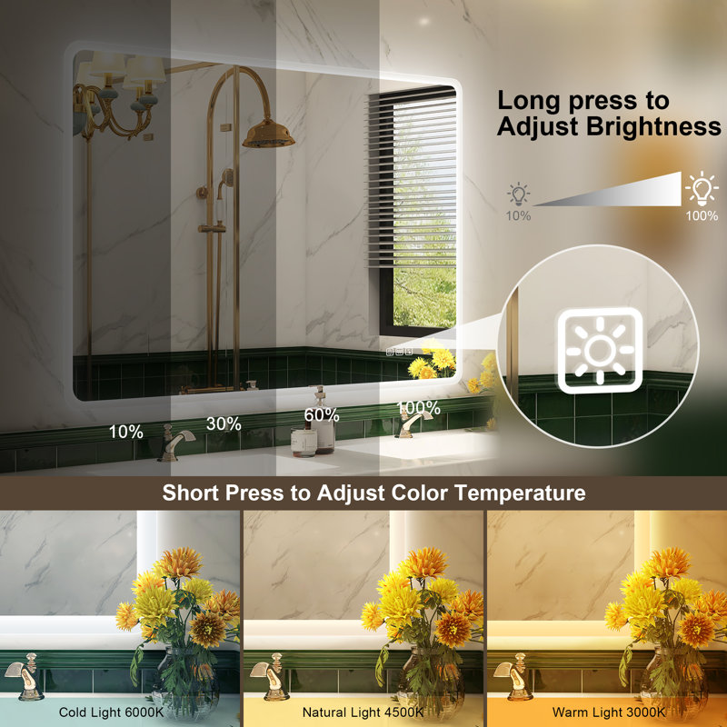 Brighten Your Bathroom with our LED Bluetooth Mirror, 28" x 40"
