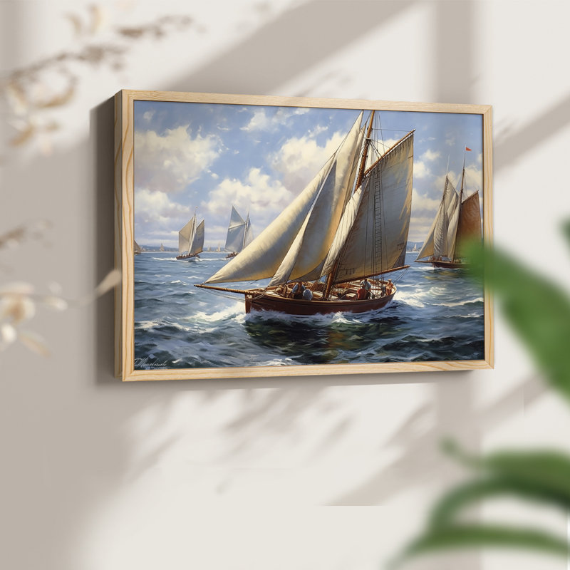 Série nautique-CC XXVII - reproduction encadrée - réarmable, Naturel, H 22 po x l 28 po