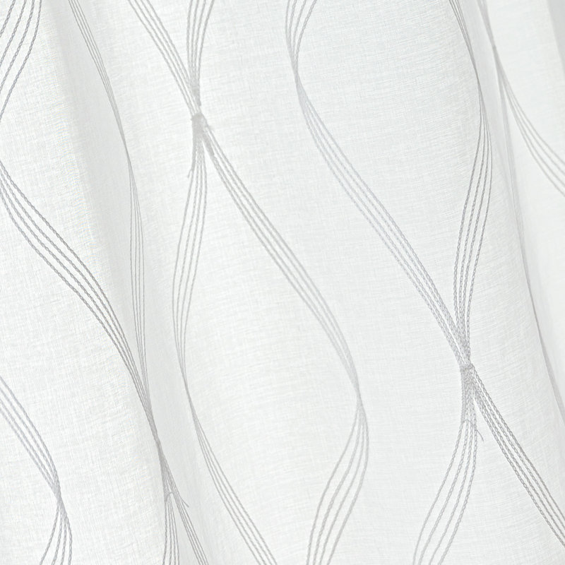  Ensemble de 2 rideaux transparents en dentelle, Blanc multi-lignes, L 42 po x L 95 po