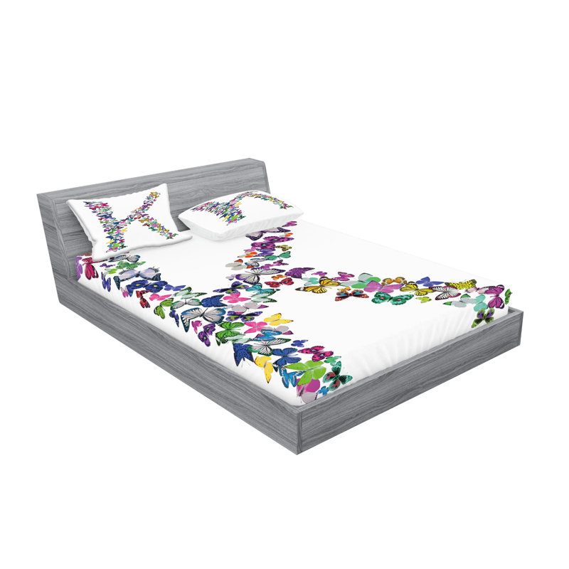 Multicolore drap-housse et coussin décoratif Ambesonne, Ensemble de draps pour très grand lit + 5 pièces