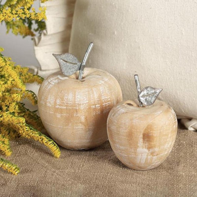 Pommes en bois, ensemble de 2
