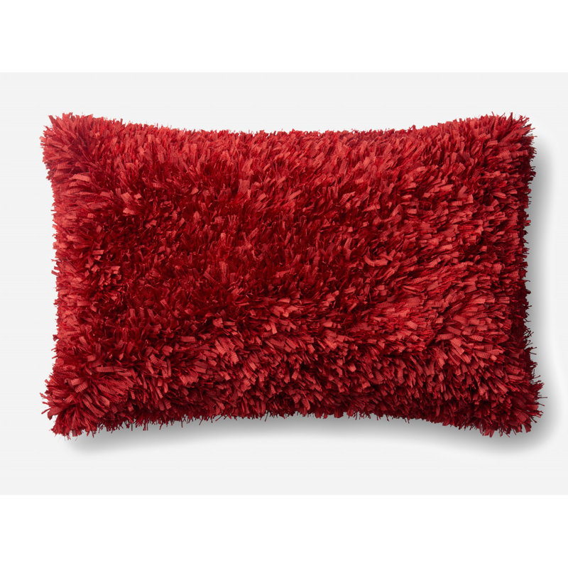 Red Cotton 13" x 21" Decorative Pillow Cover