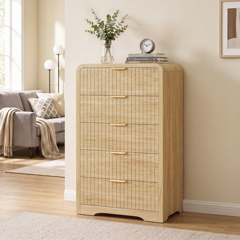 6-Drawer Dresser: Multi-Purpose Storage Chest For Home, Brown, 5
