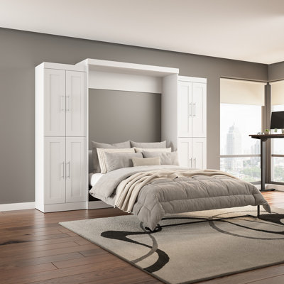 Arlex 115W Queen Wall Bed with 25W Storage Units with Doors