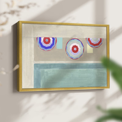 Au bord de la piscine II - Impression encadrée - Restickable