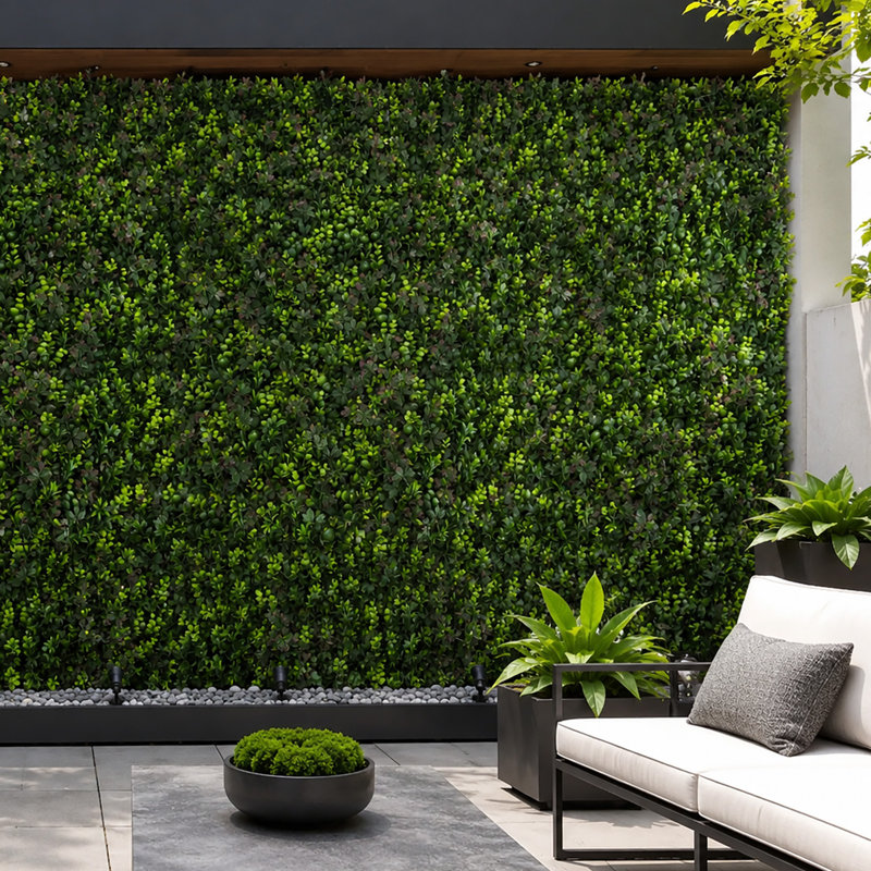Purple Green Foliage UV-protected for Outdoor Decor. 20"x20" panels (Set of 2)
