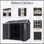 Remise de rangement extérieure en résine 8 x 6 pi imperméable avec plancher et deux fenêtres et porte verrouillable, remise à outils pour le jardin, le patio, la cour arrière-119458046-119458045