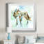 Renard sur fond bleu - peinture encadrée-922035988-922035989