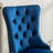 High Blue Velvet Upholstered Dining Chairs, Of 2, With Golden Stainless Steel Plating Legs, Solid Wood Construction And Magnetic Nailhead Trim Exquisite-857982682-857982687