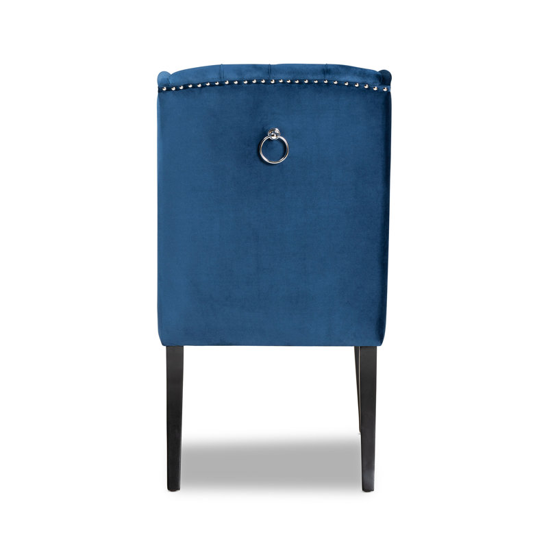 Mithusa 18.9'' H Tufted Velvet Upholstered Side Chair, Navy